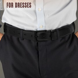 VONMELLI Men's Belt Genuine Leather Belt for Men Dress Casual Golf Jeans Pants 1 3/8" Black Fits Waist 36"-42"