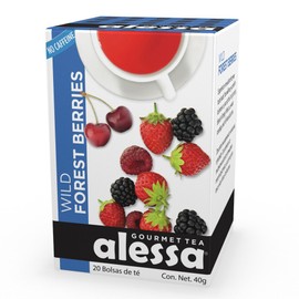 Alessa Gourmet Tea Wild Forest Berries Tea, Sabor Frutos del Bosque, 20 bolsas