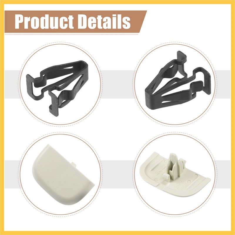 REPAIROCK 2 Set Beige Iron Sun Visor Cap Clip Clip