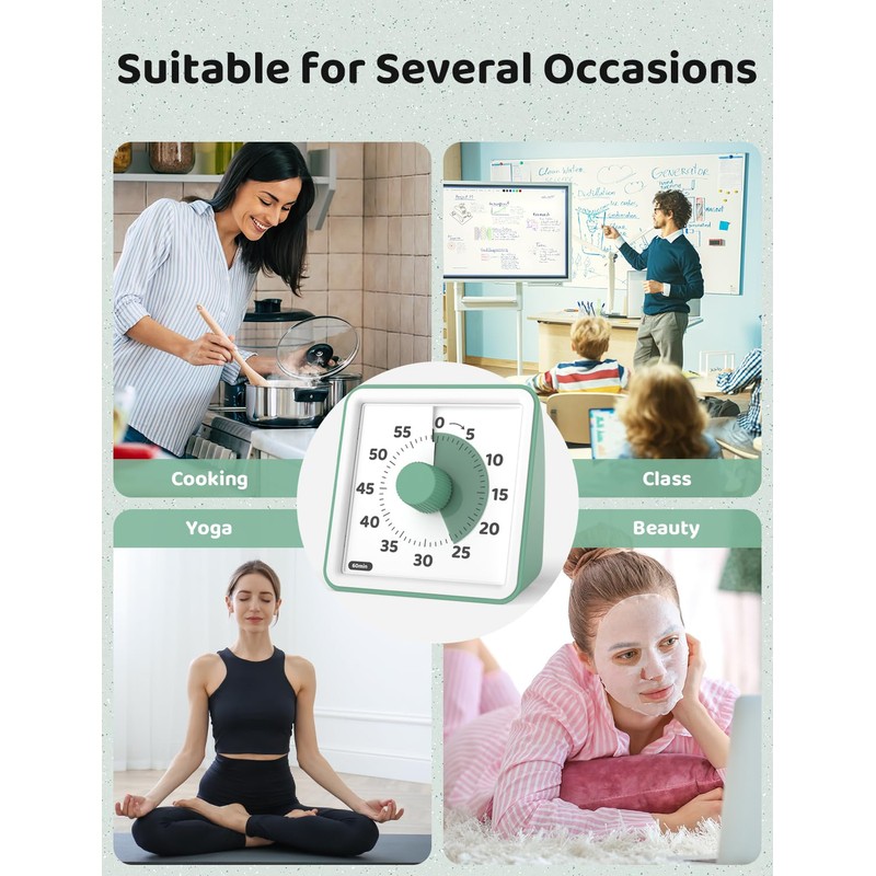 LIORQUE Visual Timer for Kids, 60-Minute Countdown Timers for Classroom