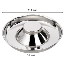 SOUJOY 2 Pack Stainless Steel Puppy Bowls, 11.5'' Dog Slow Feeder Bowls, Non-Skid Pet Weaning Food and Water Bowl for Small Medium Large Dogs, Cat, Pets