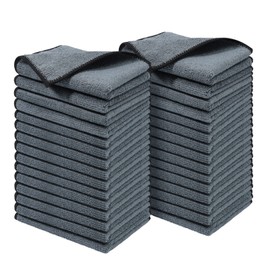 Wemk Microfibre Cloths, Pack of 30 Microfibre Cleaning Cloths, 280 GSM Tea Towels, Super Absorbent, Extremely Soft for Care, Motorcycle and Household, 30 x 20 cm