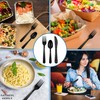 Faithful Supply 50 Black Plastic Silverware Sets, Plastic Ware Utensils