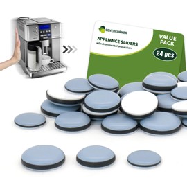 COVERCORNER Appliance Sliders for Kitchen Appliances, Kitchen Appliance Sliders for Counter, Self Adhesive Small Appliance Slider - 3/4'', 7/8'', 1'', 24PCS Value Pack Blue