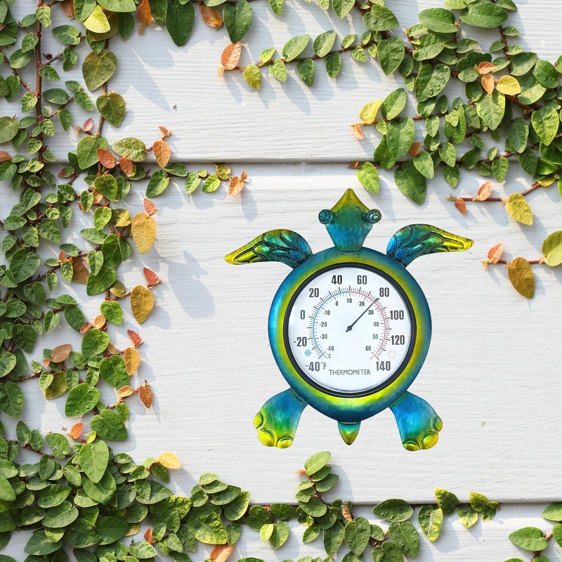 SOTALING Turtle Outdoor Thermometer - Wall Mount Thermometer - Green