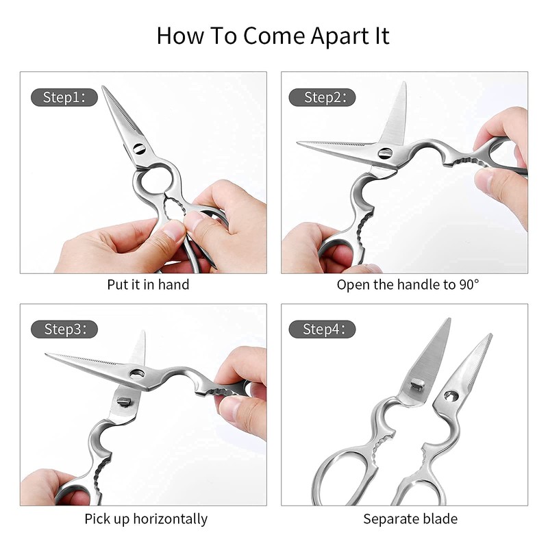 Stainless Steel Kitchen Shears Heavy Duty Full-steel Forged Metal Scissors