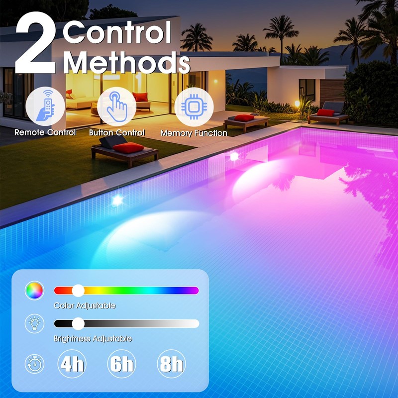 Submersible Pool Lights with Remote, High Brightness Swimming Led Pool