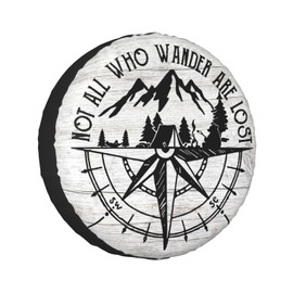 Not All Those Who Wander are Lost Spare Tire Cover Wheel Protectors Waterproof Dust-Proof Wheel Covers Universal for Wrangler Rv SUV Truck Camper Travel Trailers 14" 15" 16" 17"