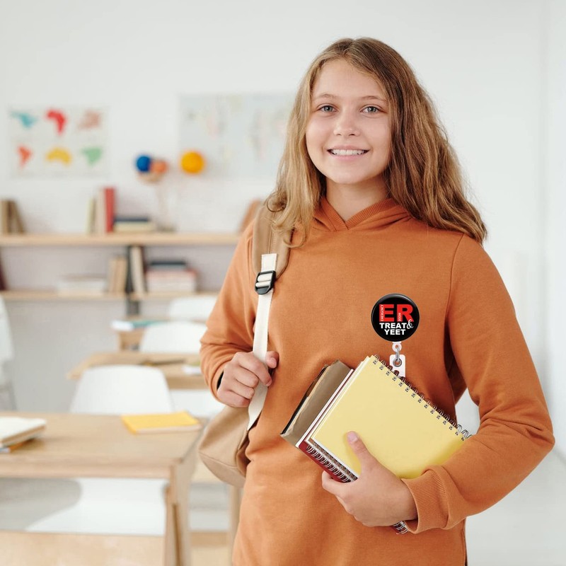 Badge Reel Retractable with Alligator Clip Treat and Yeet Funny