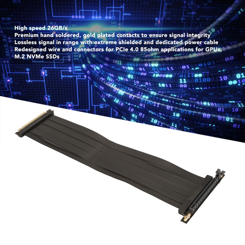 PCIE 4.0 X16 Riser Cable High Speed Flexible Shielding 90