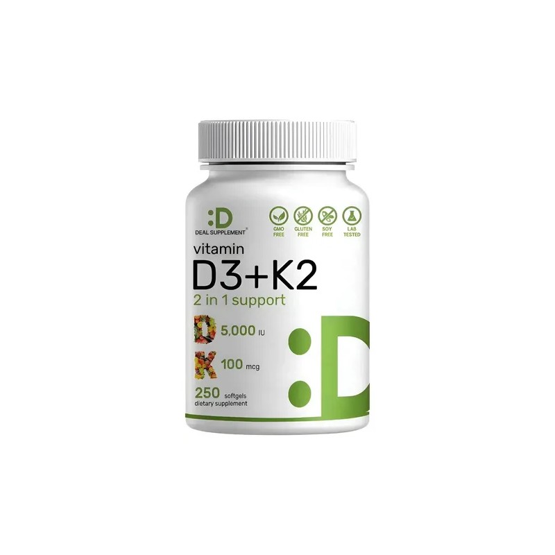 Deal Vitamina D3 5000 Iu + K2 100 Mcg 500