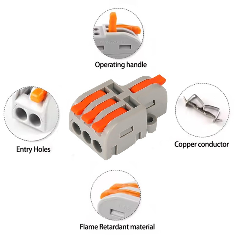 Teansic 10PCS 1 in 5 Out Splicing Lever Wire Connectors,Nylon