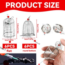 12 Pieces Fishing Feeder Basket, Stainless Steel Bait Cage, Carp Accessories, Feeder Basket, Metal Cage Shape, Feeding Spiral, Fishing Accessories, Feeder Basket for Fish Pond Carp Fishing Accessories