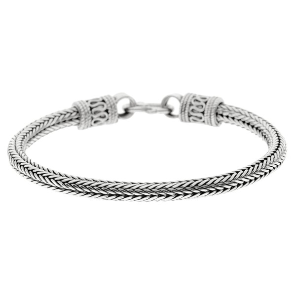 Silverly 4 mm Thick Chunky 925 Solid Silver Men's Bracelets