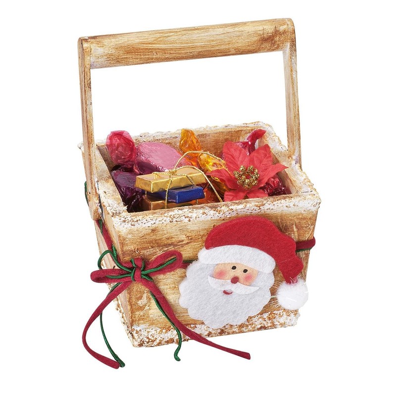 VBS Basket with Handle, Raw Wood, Approx. 11 x 11