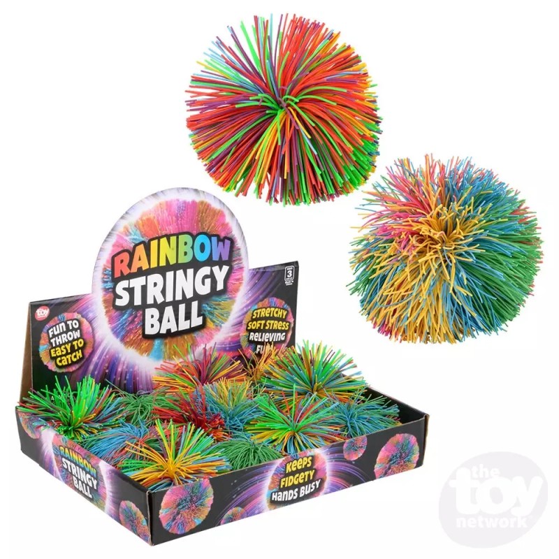 OddzOn 3.5" STRINGY BALL Toy Fidget Rubber (koosh like) Stress