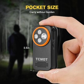 TCMOT EDC Flashlight Clip-on Light, Rechargeable 600 Lumens with Type-C, IPX6 Waterproof, Portable Mini Magnetic Keychain Flash Lights for Signaling, Cycling, Outdoor or Emergency, Black