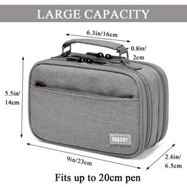 Pencil Case,VASCHY Large Pencil Pouch with Compartments for Middle School,Work,Office Pen Organizer Holder School Supply Gray