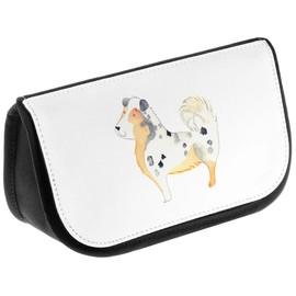 Mr. & Mrs. Panda Australia Shepherd Cosmetic Bag, White, Hand Drawn
