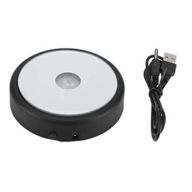 Crystal Merchandise Display Round Base, LED Lighted 3D Multicolor 4 LED Light Plastic Mini Size Lamp with Cable