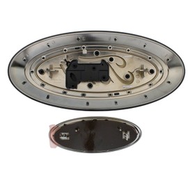 Ford 2023-2024 Super Duty Smoke Black Oval Grille & Tailgate Badges Without Front Camera M-1447-SDB3