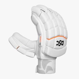 DSC Krunch 1000 Batting Gloves | Color: White | Size: Mens RH | Material: PU/Leather | For Men & Boys | Lightweight and Durable | Airflow gusset for ventilation | Better Protection