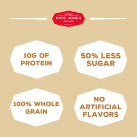 Miss Jones Baking Banana Bread & Muffin Mix - Whole Grains, 50% Lower Sugar, Real Banana, Vegan Banana Bread, Naturally Sweetened Desserts & Treats, 10.57 Ounce (Pack of 6)