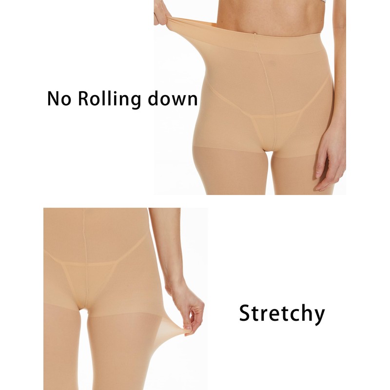 CozyWow Women's Semi Opaque Tights 80 Denier High Waist Control