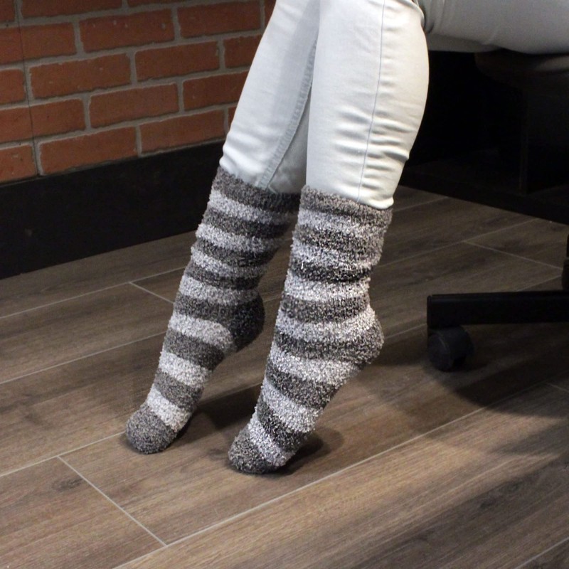 BambooMN - Calcetas Dama con Rayas Suaves, Cálidas y Acogedoras,