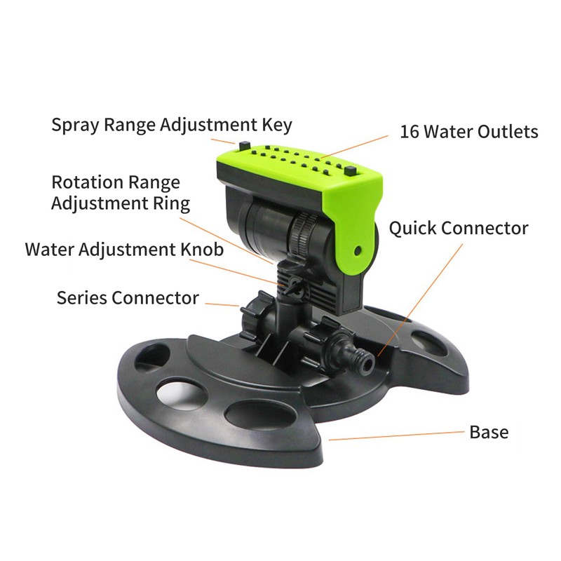 180° Rotating Garden Sprinkler Adjustable Large Coverage Lawn Sprinkler Irrigation