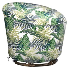 Iceberg Elf Papasan Chair Cover Waterproof,(For 47in Outdoor Papasan Chairs Covers) Green Forest, Zipper Design, Easy to Put On and Take Off, Dust Resistant Patio Furniture Seat Covers