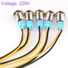 Gebildet 5pcs 8mm 230V AC LED Metal Indicator Light Waterproof