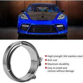 V G Parts 5 inch Stainless Steel Exhaust V Band Clamp Male Female Flange Assembly, 5" V-Band Exhaust Turbo Downpipe Clamps, 5.0" Inch V Band Clamp Kit with Flange Male Female Stainless Steel (1Pcs)