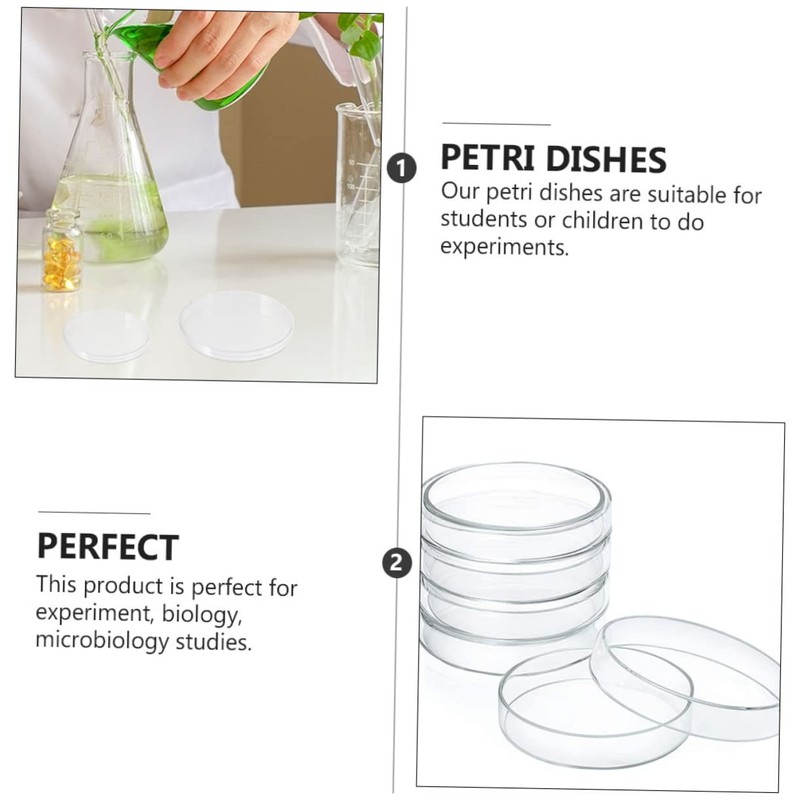Gatuida 10pcs of Glass Petri Dishes Divided Sections High Borosilicate