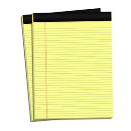 DORFAS Legal Pads 8.5 x 11 College Ruled Note Pads 8.5 x 11.75 Yellow Notepad 80gsm Lined Paper Pads, 30 Sheets per Pad, 2 Pack Perforated Writing Pads Perfect for Office, Home, School