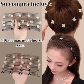 5 Diademas Peine Organizador Para El Cabello En Forma De U Aro para el Pelo Antideslizantes Fijador De Acabado De Cabello Pasador Peine Fijador De Cabello Elástico Para Cabello Fino Y Grueso
