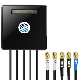 Maswell 2X2 5G MIMO 2X2 WIFI7 and GNSS Antenna 600MHz~8.0GHz Antenna Cellular 5G 4G LTE 3G WiFi6E UWB and GSM Screw Mount Cubic Antenna SMA Male RP SMA Plug Waterproof