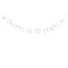 DONGLYJL Silver Glitter Cheer 90 Years Banner, Pre-Strung, 90TH Birthday
