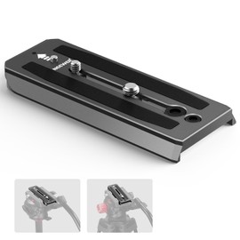 NEEWER 501PL Tripod Fluid Head Quick Release Plate Compatible with Manfrotto MVH500AH, Camera Mounting Plate with 1/4" and 3/8" Screws, Anti Off Pin for GM001 GM002 GM006 Fluid Heads, QR5