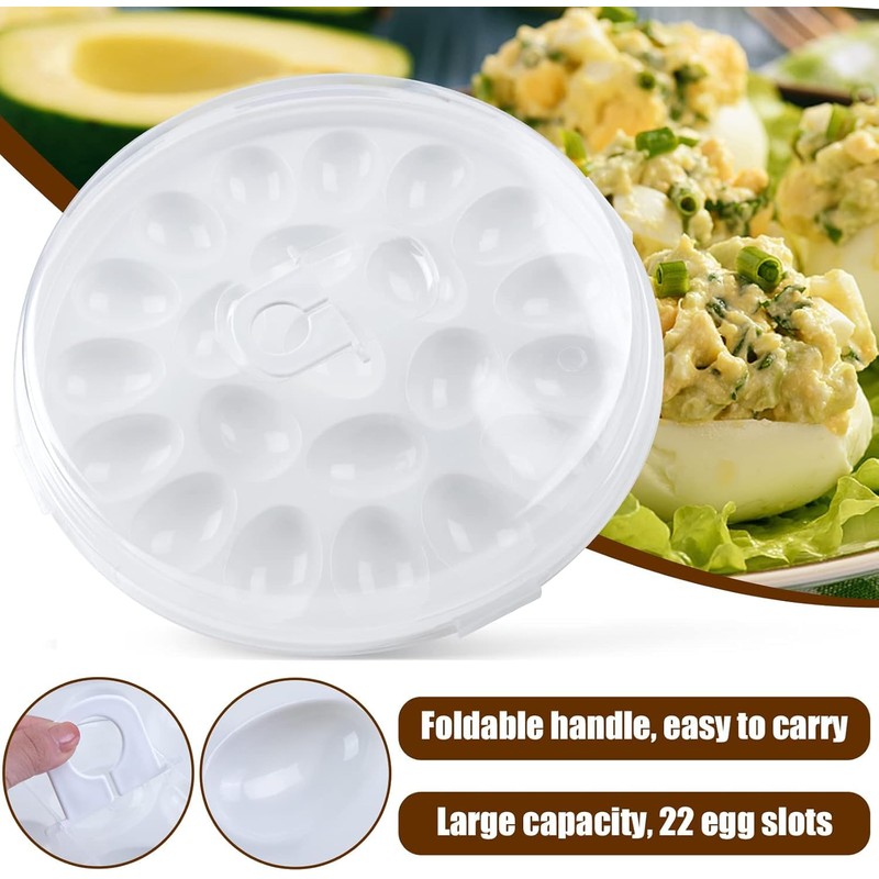 HANSGO Deviled Egg Containers with Lid, Deviled Egg Platter Carrier