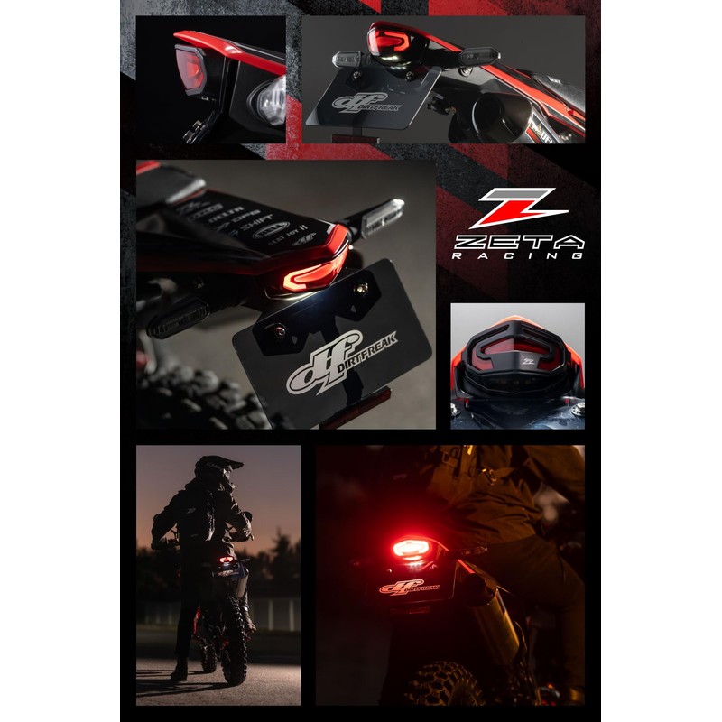 ZETA Racing F5950 LED Line Tail Light, Red, Lightweight, Waterproof,