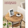 VASAGLE Side Table, Round End Table with 2 Shelves for