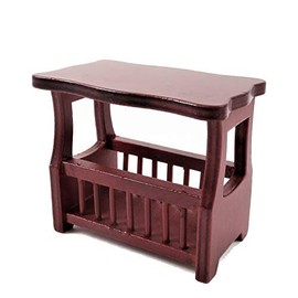Melody Jane Dollhouse Mahogany Magazine Paper Rack Side Table Living Room Furniture