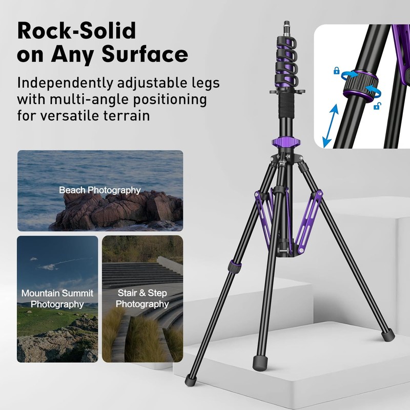 FreeSea Aluminum Photography Light Stand, 20" Foldable Flip Locks Tripod
