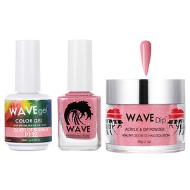 WAVEGEL Soak-Off Gel, Nail Lacquer & Acrylic/Dip Powder Matching Set - Simplicity Collection - #P132 Glass Of Bubbly