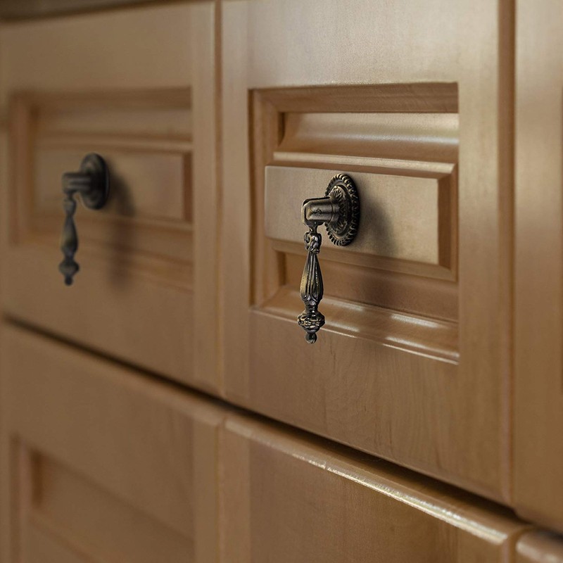 CellCase 4 Pieces Antique Style Bronze Metal Drawer Tear Drop