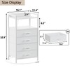 Furnulem White Nightstand with Charging Station, Night Stand Side Table