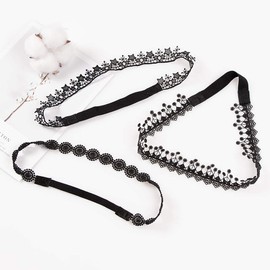 Baby Headbands baptism Girls Newborn Lace Pearl Headbands Princess Girls Elastic Headwear Flower