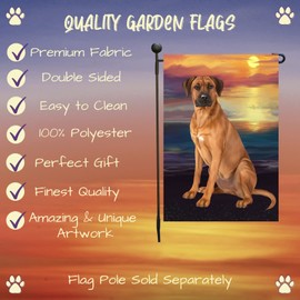 Doggie of the Day Sunset Rhodesian Ridgeback Dog Garden Flags- Outdoor Double Sided Garden Yard Porch Lawn Spring Decorative Vertical Home Flags 12 1/2"w x 18"h - GFLAG62073