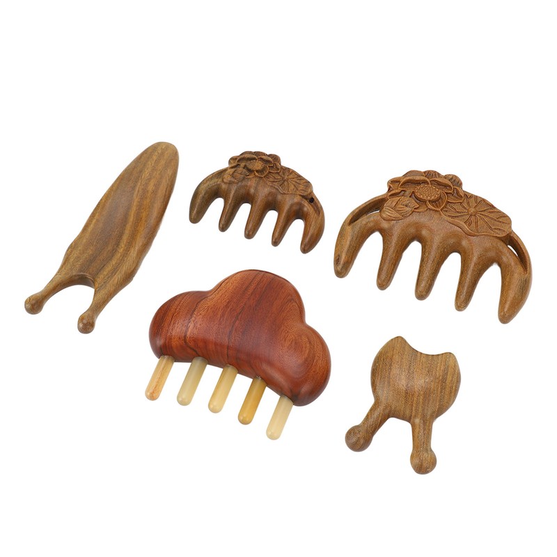 Meridian Massage Tool Kit Wood 3pcs Meridian Comb 2pcs Nose